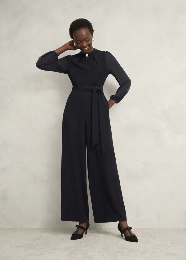 hobbs Rosamund Gem Detail Jumpsuit Black