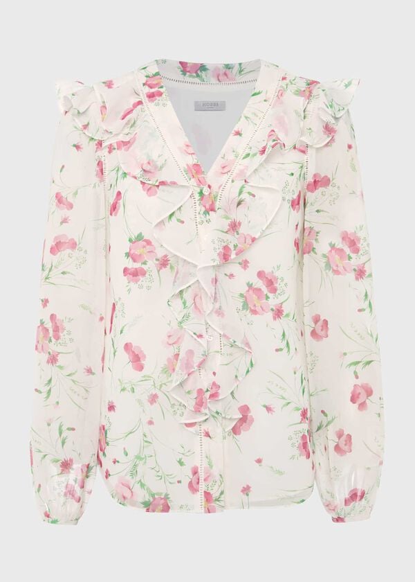 Hobbs Rosana Floral Top Ivory Multi