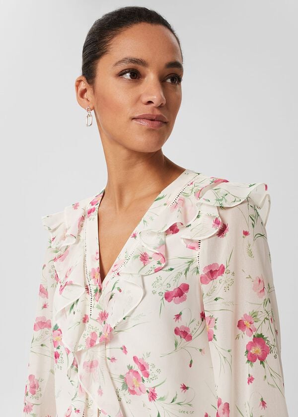 Hobbs Rosana Floral Top Ivory Multi