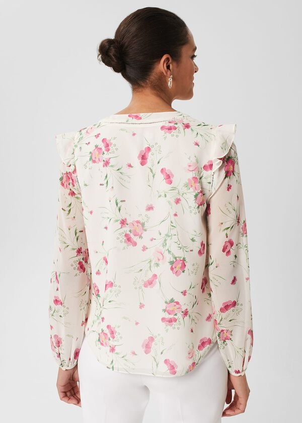 Hobbs Rosana Floral Top Ivory Multi