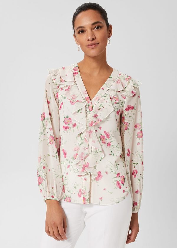 hobbs Rosana Floral Top Ivory Multi