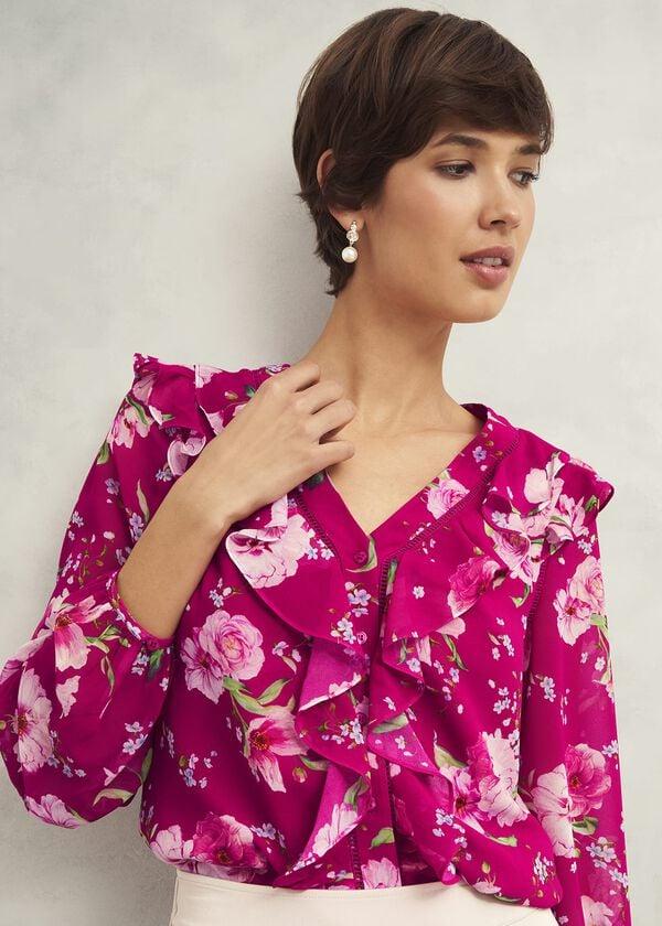 Hobbs Rosana Top Pink Multi