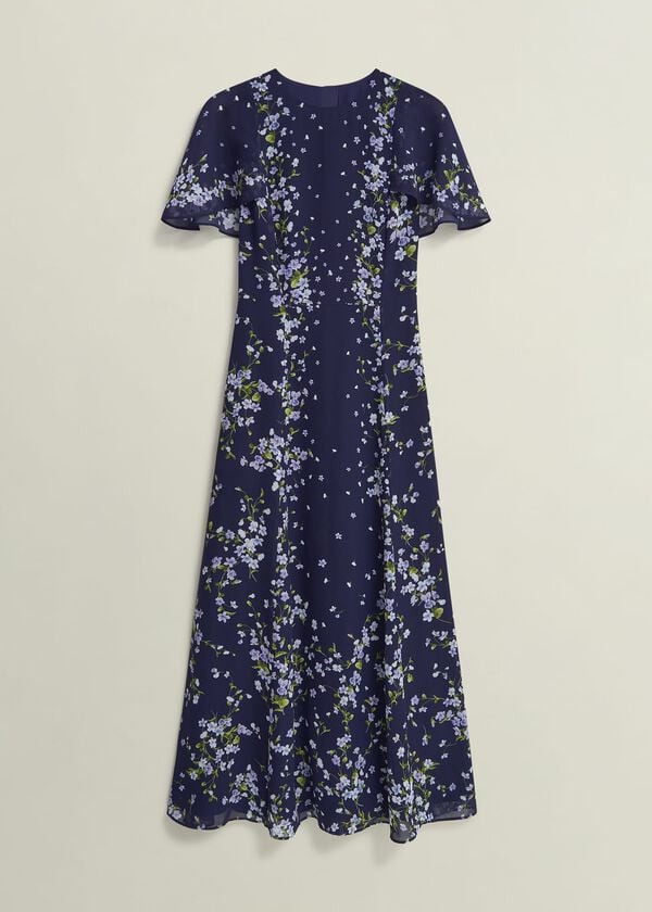 Hobbs Rosella Cape Dress Midnight Multi