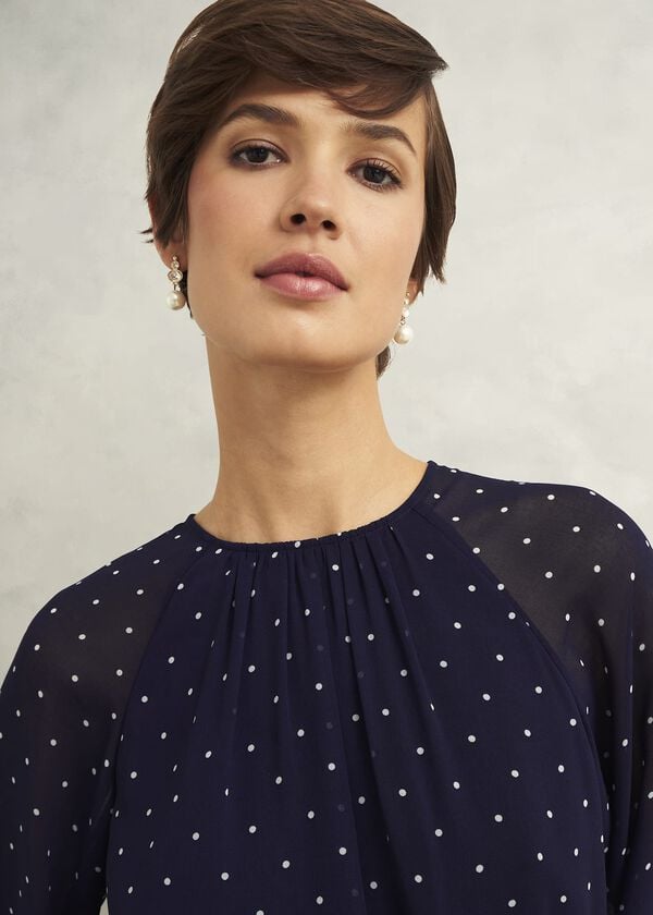 Hobbs Rosie Dress Navy Ivory