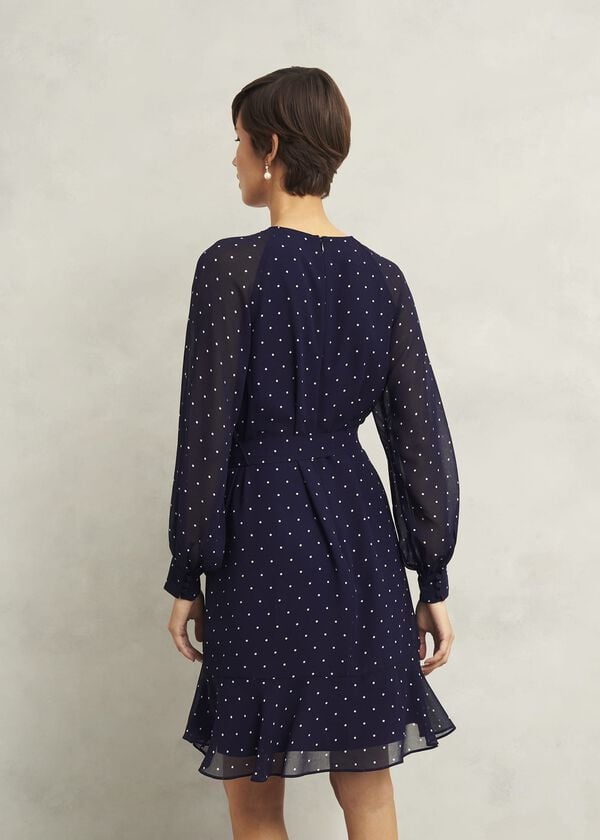 Hobbs Rosie Dress Navy Ivory