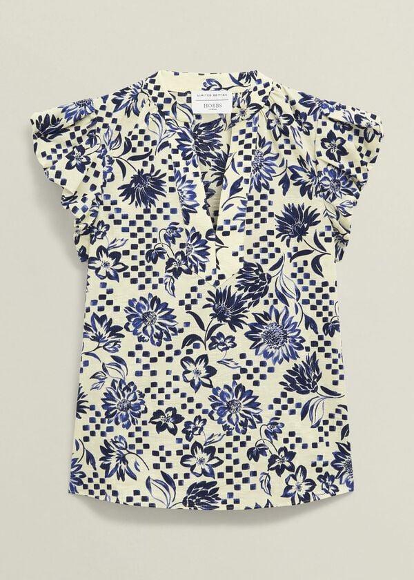 Hobbs Rousham Cotton Top Cream Navy