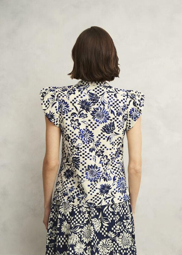 Hobbs Rousham Cotton Top Cream Navy