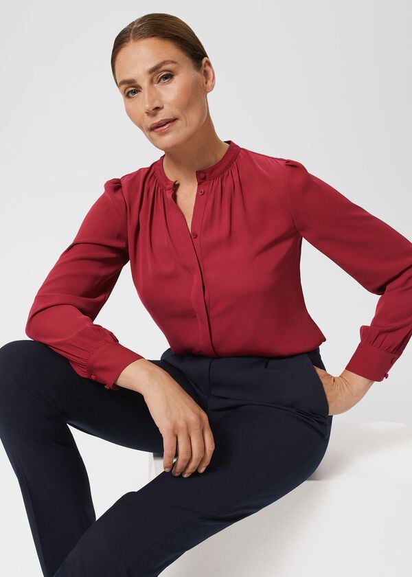 hobbs Rue Top Rich Berry Red