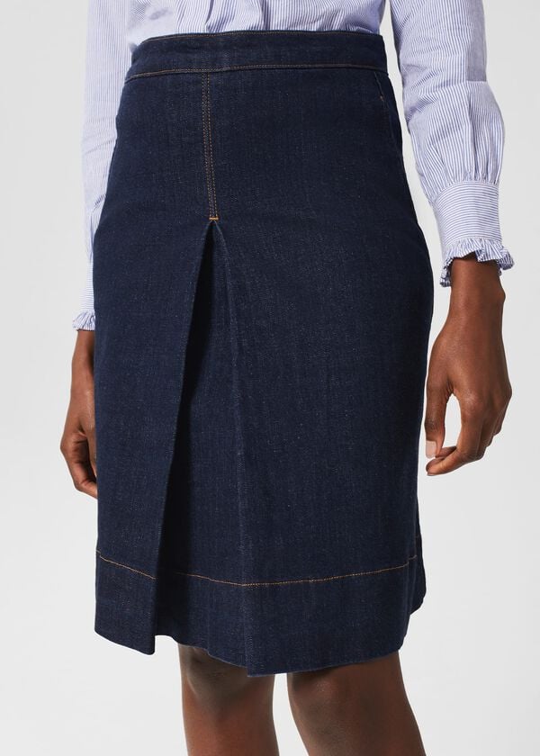 Hobbs Ruth Denim Skirt Indigo