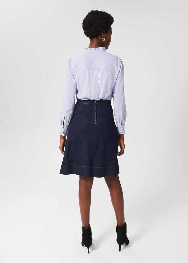 Hobbs Ruth Denim Skirt Indigo