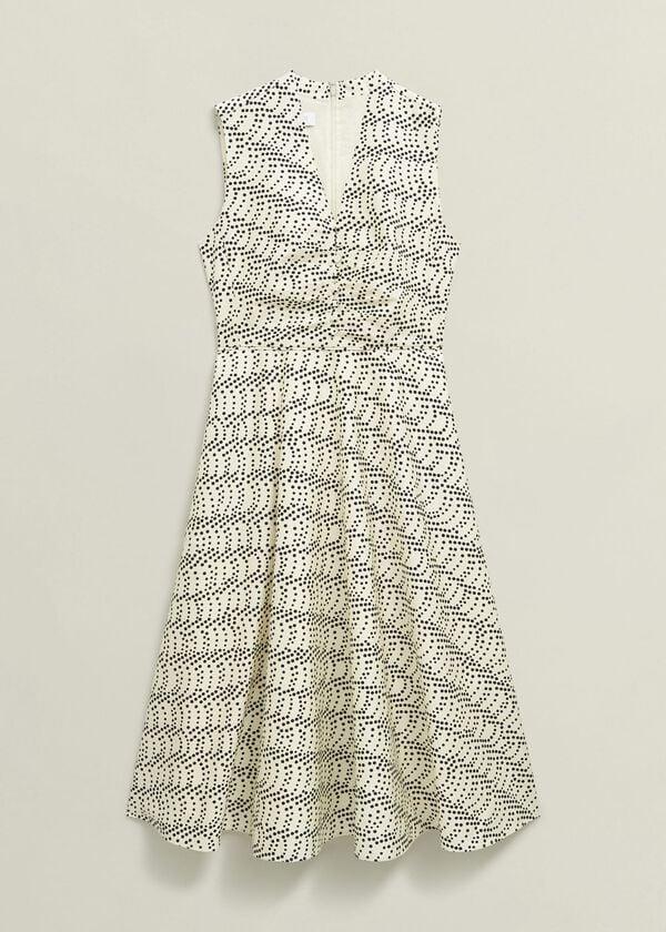 Hobbs Ruthie Spot Dress Cream Black