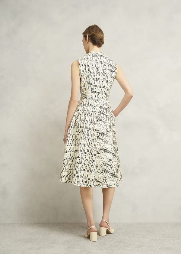 Hobbs Ruthie Spot Dress Cream Black