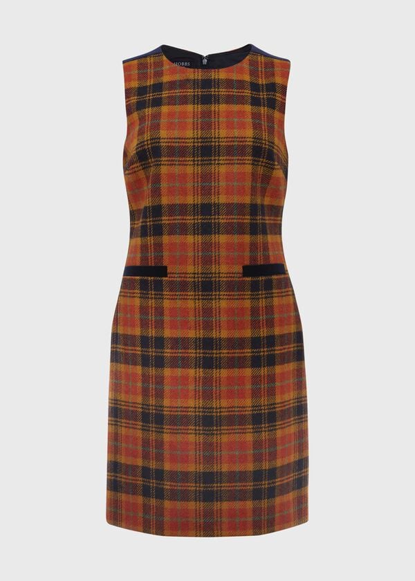 Hobbs Ruthie Wool Dress Orange Navy