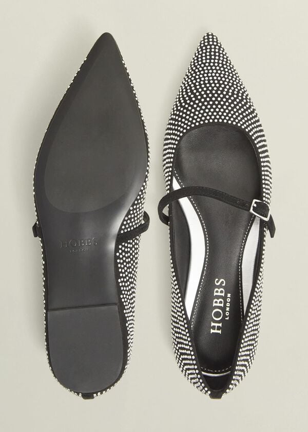 Hobbs Sabina Jewelled Mary Janes Silver