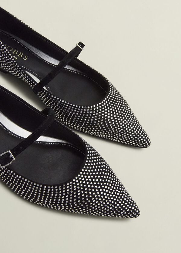 Hobbs Sabina Jewelled Mary Janes Silver