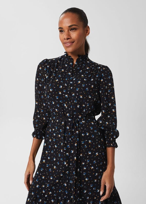 Hobbs Sabine Dress Navy Multi