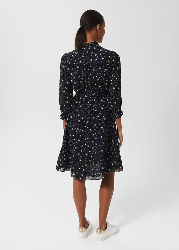 Hobbs Sabine Dress Navy Multi