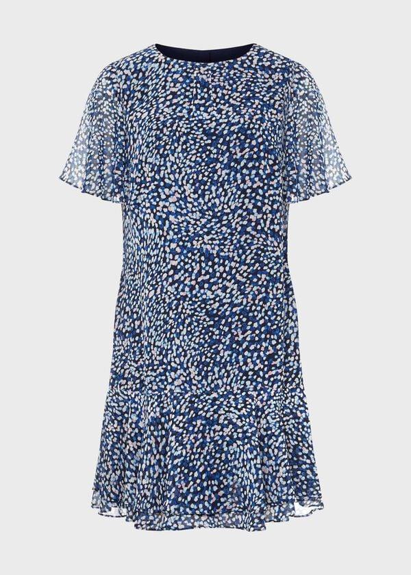 Hobbs Sadie Printed A Line Dress Navy Multi