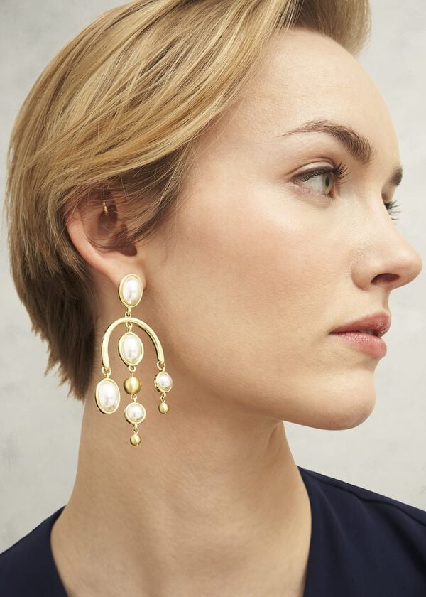 Hobbs Saffie Earrings Gold Ivory