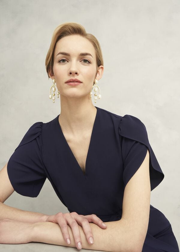 Hobbs Saffie Earrings Gold Ivory