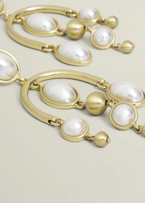 Hobbs Saffie Earrings Gold Ivory