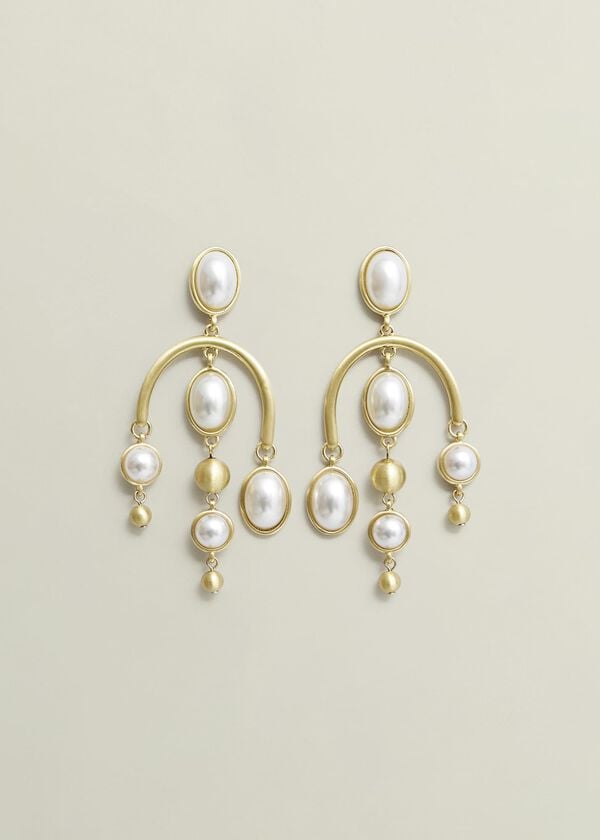 hobbs Saffie Earrings Gold Ivory