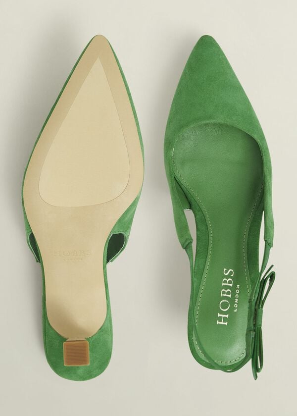 Hobbs Safia Suede Slingbacks Cilantro Green
