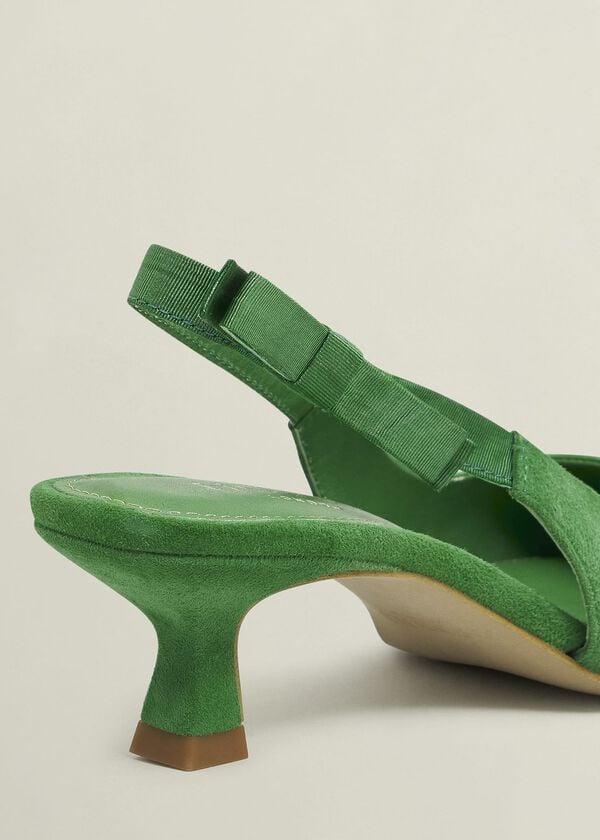 Hobbs Safia Suede Slingbacks Cilantro Green