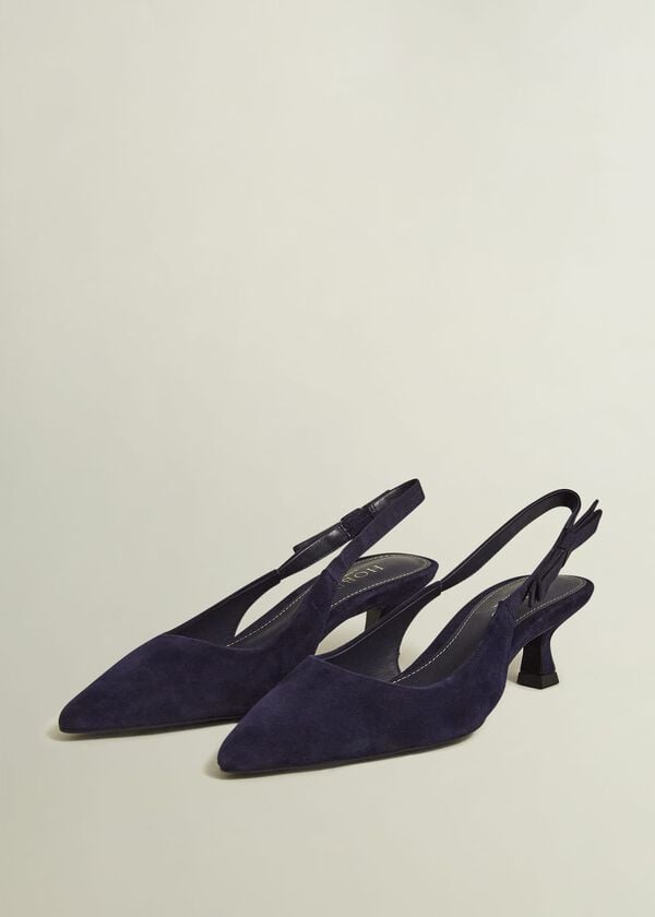 Hobbs Safia Suede Slingbacks Midnight