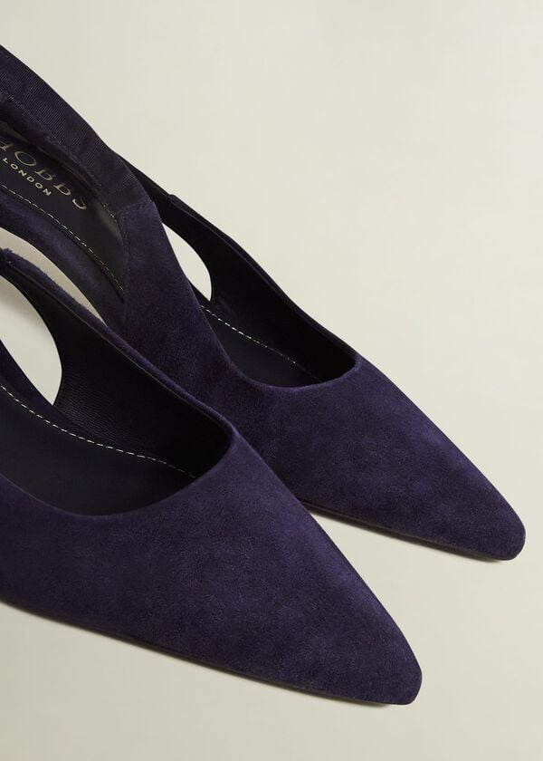 Hobbs Safia Suede Slingbacks Midnight
