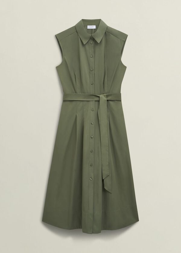 Hobbs Sage Green Veronica Shirt Dress Sage Green