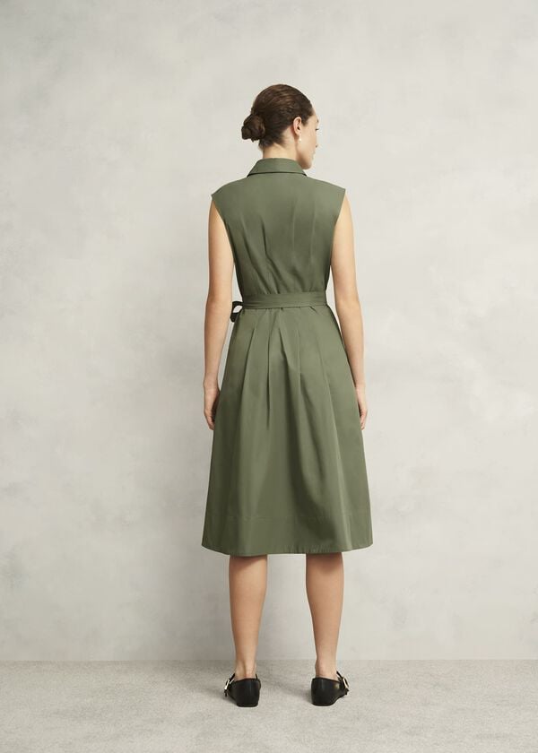 Hobbs Sage Green Veronica Shirt Dress Sage Green