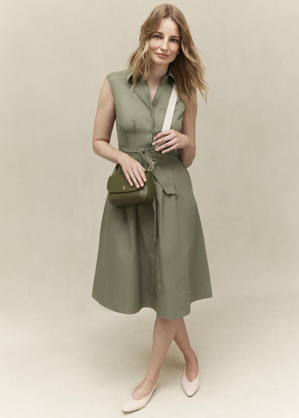 hobbs Sage Green Veronica Shirt Dress Sage Green