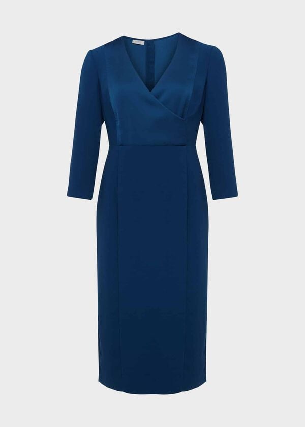 Hobbs Saige Dress Steel Blue
