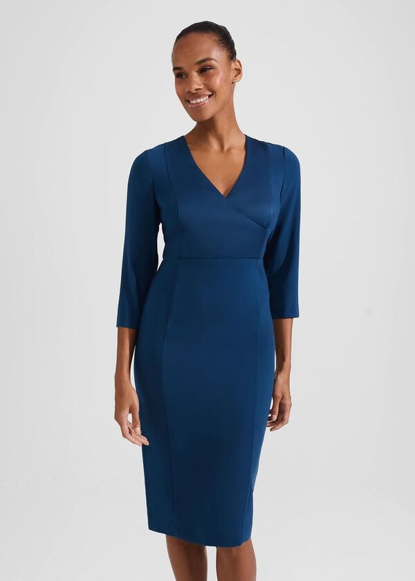 Hobbs Saige Dress Steel Blue