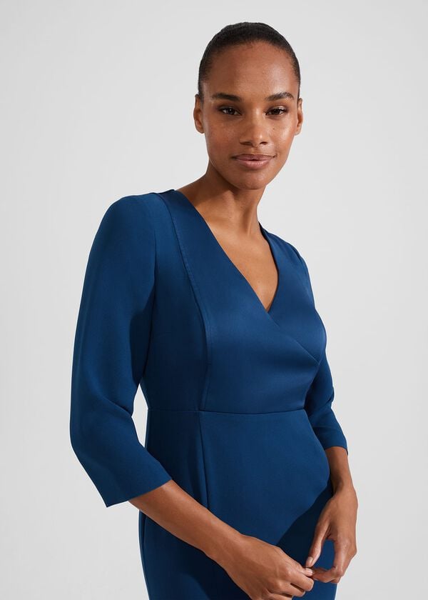 Hobbs Saige Dress Steel Blue