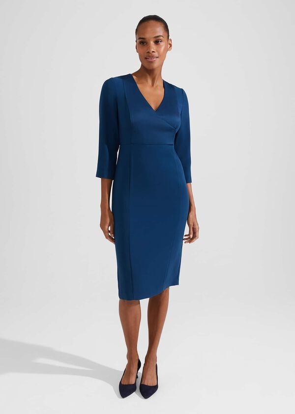 hobbs Saige Dress Steel Blue