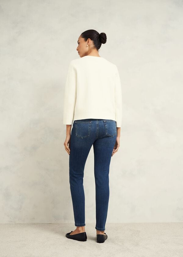 Hobbs Sairey Cotton Wool Knitted Jacket Warm Ivory