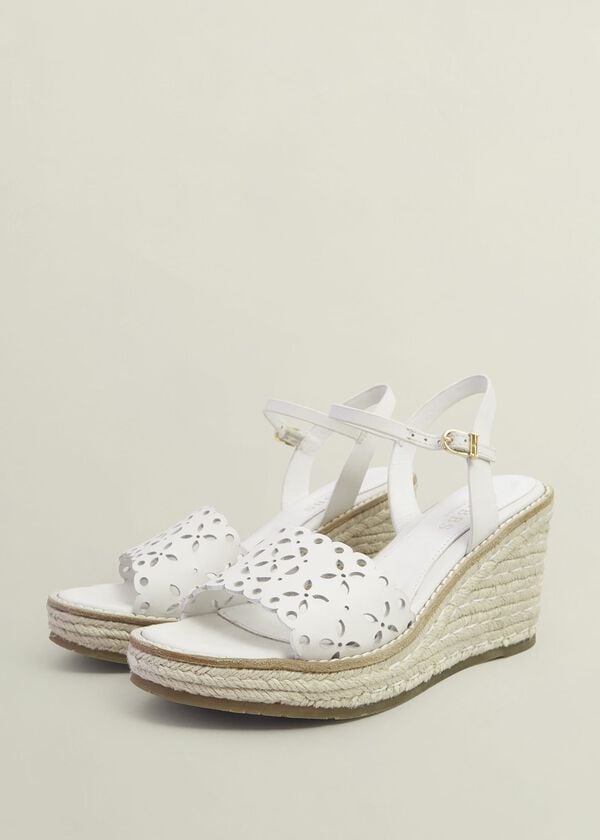 Hobbs Sairey Leather Espadrilles Ivory