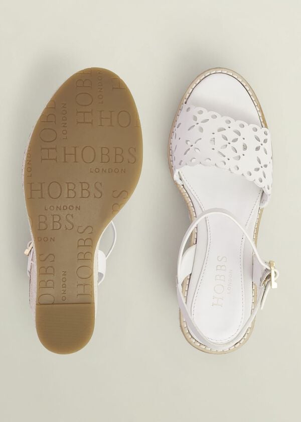 Hobbs Sairey Leather Espadrilles Ivory