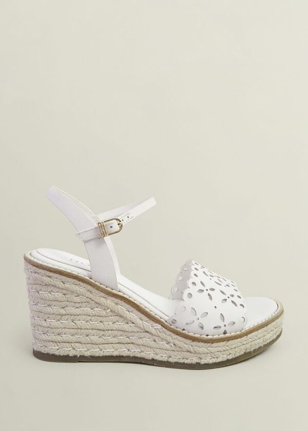 hobbs Sairey Leather Espadrilles Ivory