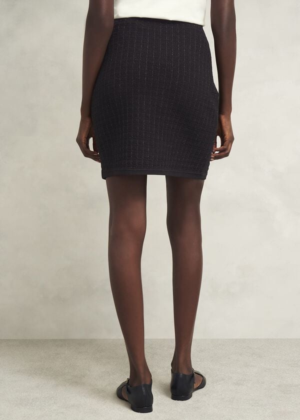 Hobbs Sairey Sparkle Knitted Skirt Black