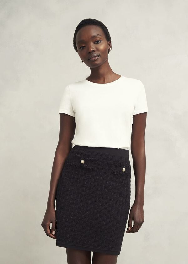 hobbs Sairey Sparkle Knitted Skirt Black