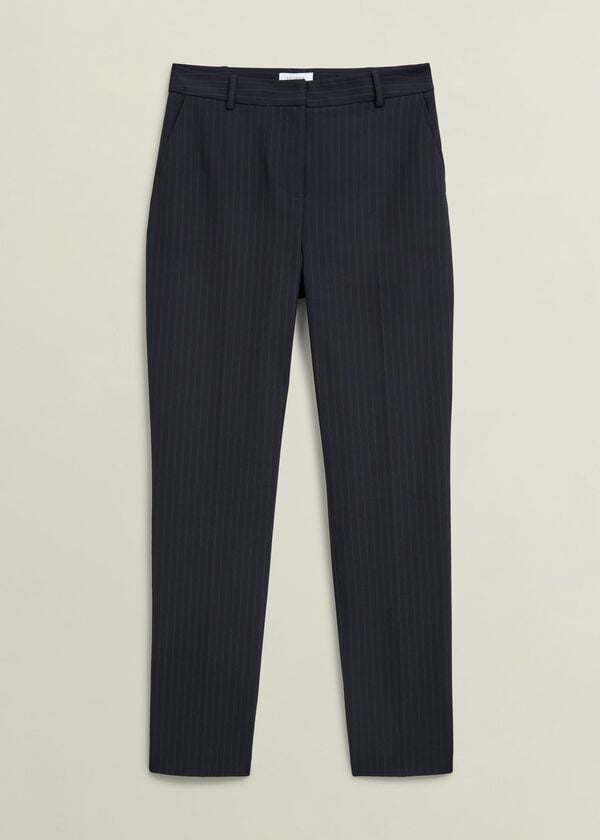 Hobbs Salisbury Trousers With Wool Navy Ivory