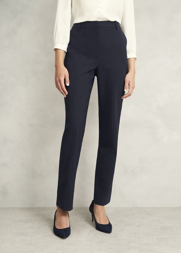 Hobbs Salisbury Trousers With Wool Navy Ivory