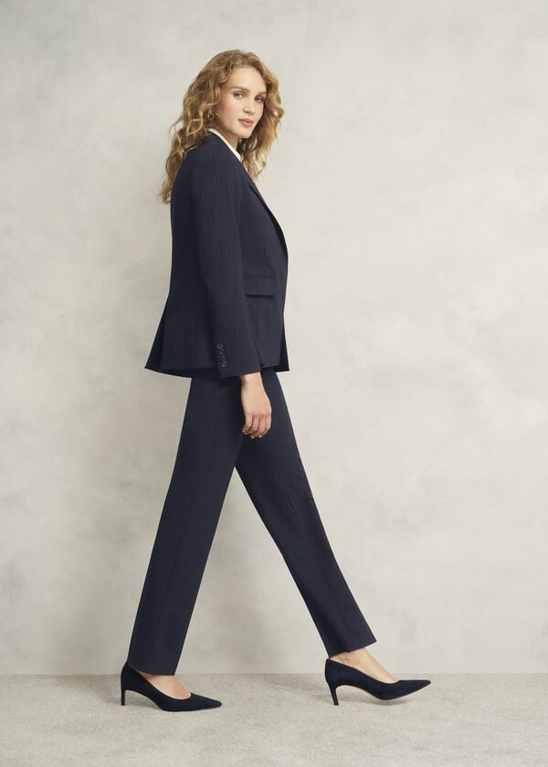 hobbs Salisbury Trousers With Wool Navy Ivory
