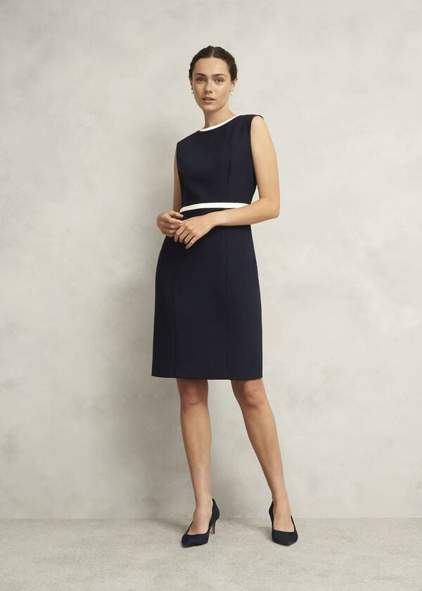 hobbs Sally Dress Navy Ivory