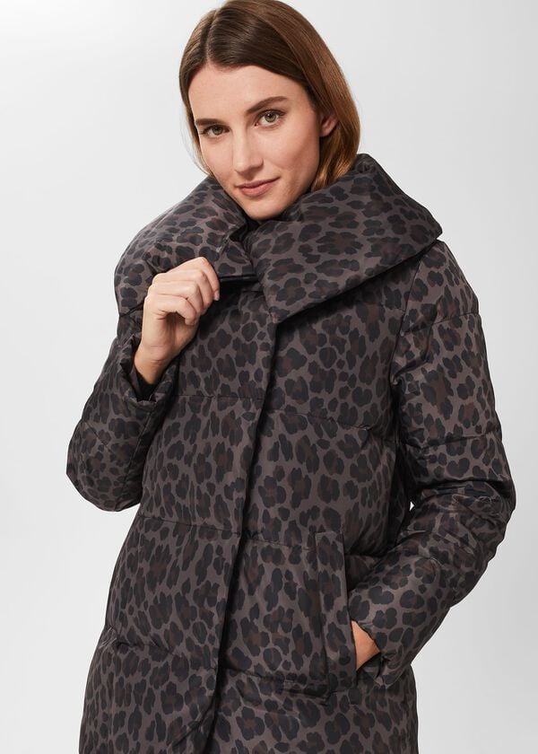 Hobbs Samara Animal Print Puffer Animal