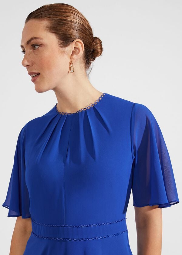 Hobbs Samara Fit And Flare Dress Lapis Blue