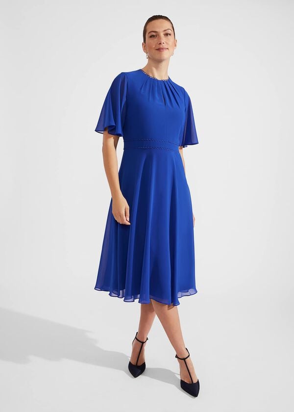 hobbs Samara Fit And Flare Dress Lapis Blue